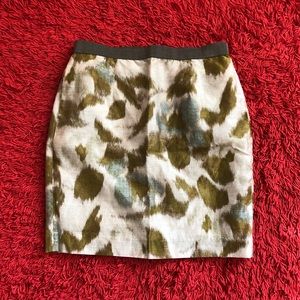 Olive green & Cream Loft pencil skirt